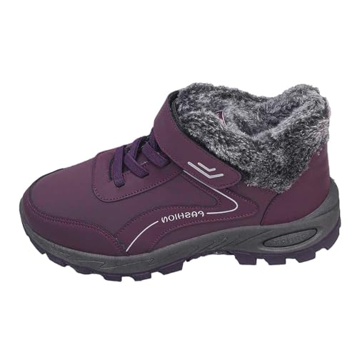 BIBOKAOKE Winterschuhe Damen Warm Gefütterte Casual Modische Winterstiefel Wasserdicht Winter Schneestiefel Rutschfest Trekkingschuhe Outdoor von BIBOKAOKE