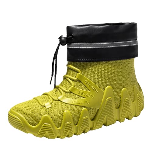 BIBOKAOKE Winterstiefel Barfußschuhe Herren Wasserdicht Warm Bequem Rutschfeste Schneestiefel Outdoor Leicht Trekking Winter Kurzschaft Stiefel Boots Schuhe von BIBOKAOKE