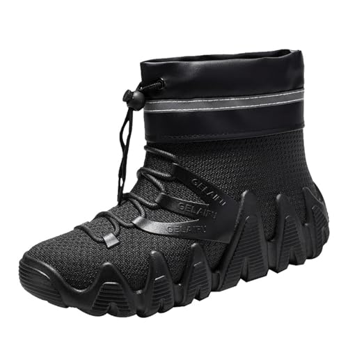 BIBOKAOKE Winterstiefel Barfußschuhe Herren Wasserdicht Warm Bequem Rutschfeste Schneestiefel Outdoor Leicht Trekking Winter Kurzschaft Stiefel Boots Schuhe von BIBOKAOKE