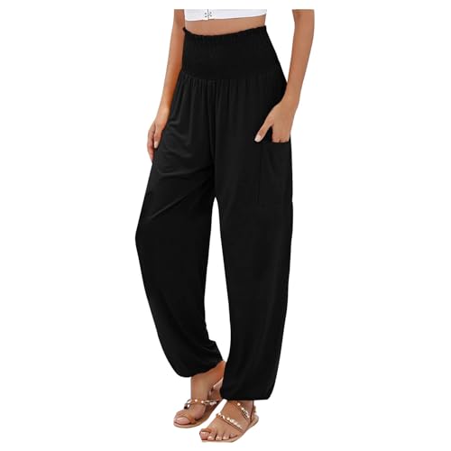 Haremshose Damen Sommer Pumphose Boho Strandhose Leicht Schlupfhose Loose Hippie Hose Mit Taschen Freizeithose Lässige Yogahose Straight Bein Hose Bequeme Stoffhose Elegant Caprihose Haremshose Damen Sommer Pumphose Boho Strandhose Leicht Schlupfhose Loose Hippie Hose Mit Taschen Freizeithose Lässige Yogahose Straight Bein Hose Bequeme Stoffhose Elegant Caprihose von BIBOKAOKE