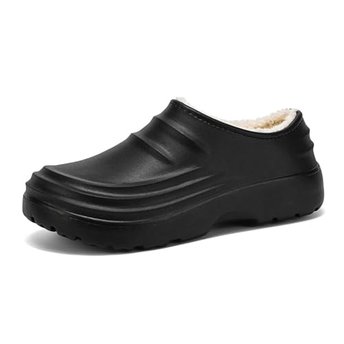 Kochschuhe Herren Rutschfeste Wasserdicht Ölbeständig Arbeits Berufsschuhe Slip on Koch Plüsch Slippers Arbeitsschuhe Leichte und Bequeme Pantoletten mit Rutschfester Sohle von BIBOKAOKE