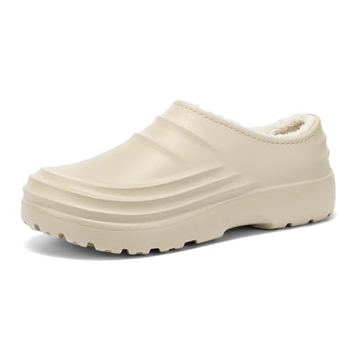 Kochschuhe Herren Rutschfeste Wasserdicht Ölbeständig Arbeits Berufsschuhe Slip on Koch Plüsch Slippers Arbeitsschuhe Leichte und Bequeme Pantoletten mit Rutschfester Sohle von BIBOKAOKE