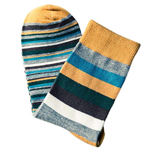 Socken Herren Mode Bunte Gestreiftes Druck Mittlere Länge Sock Kleid Socken Thermosocken Bodensocken Casual Haussocken Outdoor Sport Laufsocken Tennissocken Sneaker Wandersocken Fahrradsocken von BIBOKAOKE