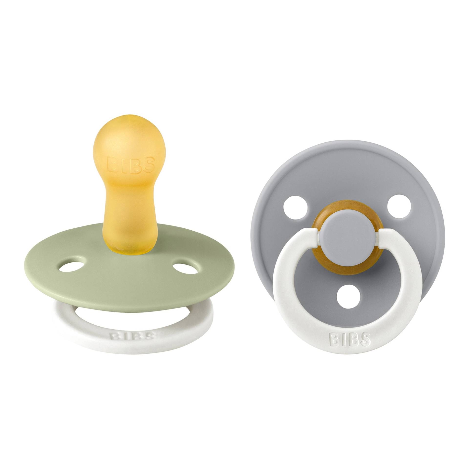 Bibs 2er-Pack Colour GLOW Schnuller Latex, 6-18M von BIBS
