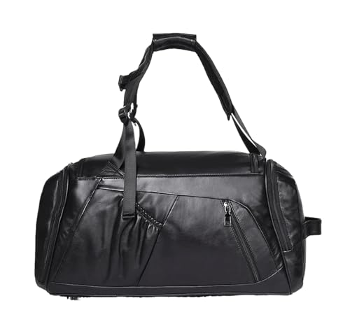 Retro Leder Duffle Bag Weekend Bag Herren Handbag Herren Real Cowhide Leather Travel Duffle Bag von BIBTOO