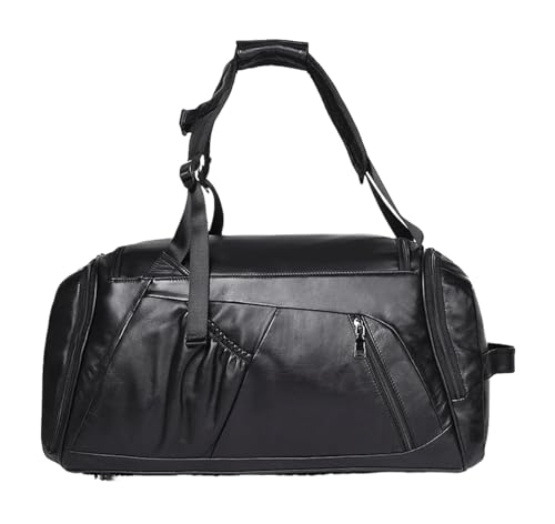 Retro Leder Duffle Bag Weekend Bag Herren Handbag Herren Real Cowhide Leather Travel Duffle Bag von BIBTOO