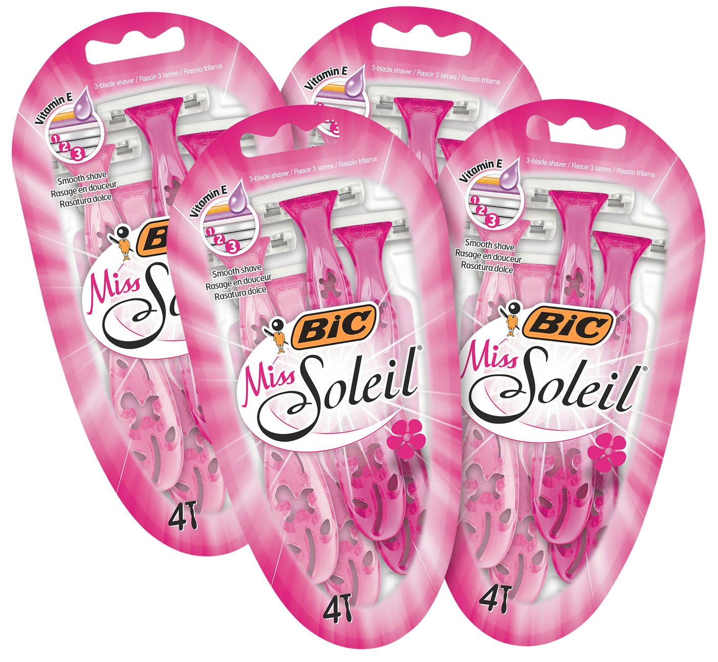 BIC Einwegrasierer BIC Miss Soleil Rasierer Damen, 2 x 8 Einwegrasierer mit je 3 Klingen, 16-tlg. von BIC