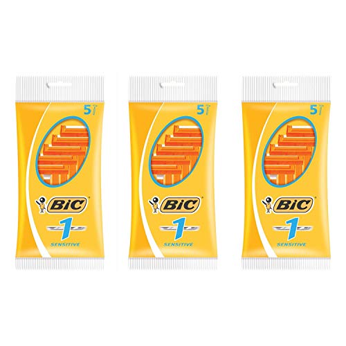 BIC Set mit 3 Hüllen für Rasierer Nr. 1 – 1 Klinge für empfindliche Haut von BIC