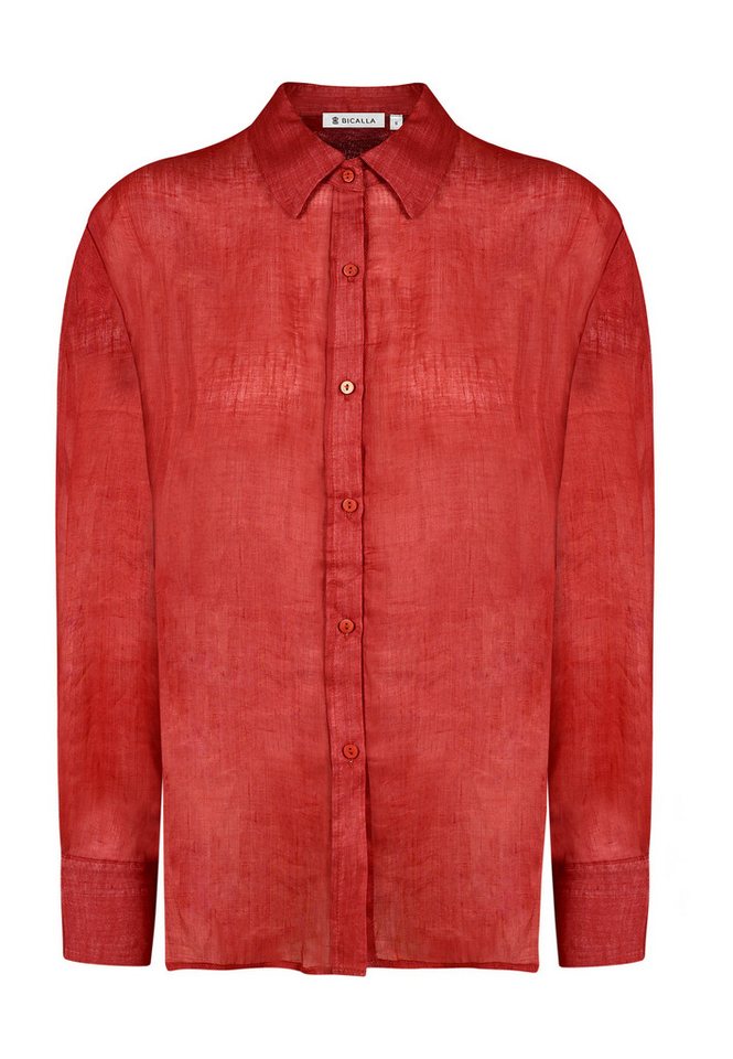 BICALLA Blusentop Oversize-Bluse in Rot-Braun von BICALLA
