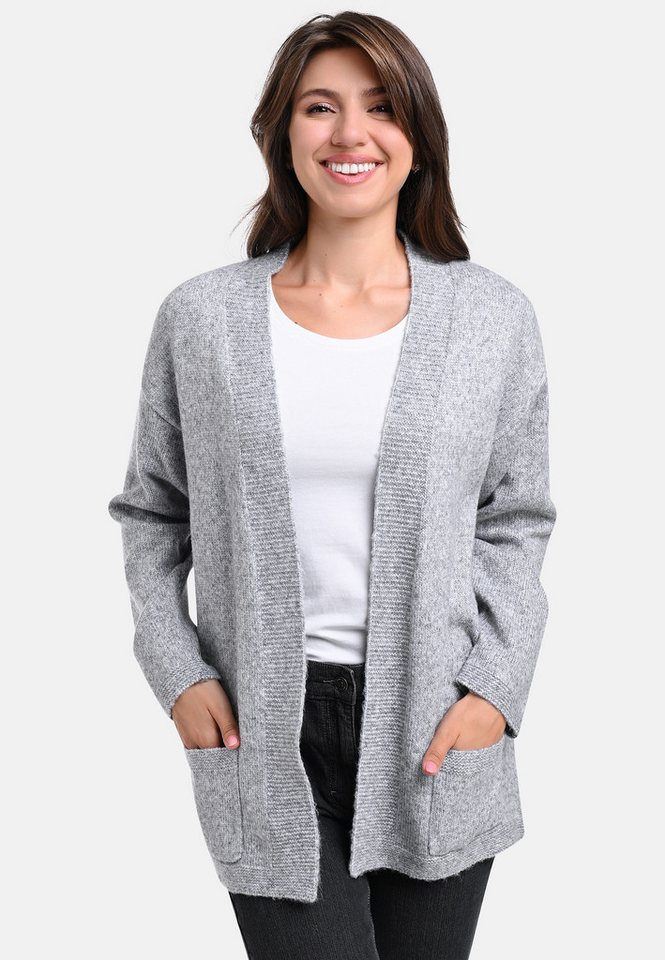 BICALLA Cardigan Strick-Cardigan in Hellgrau (1-tlg) von BICALLA
