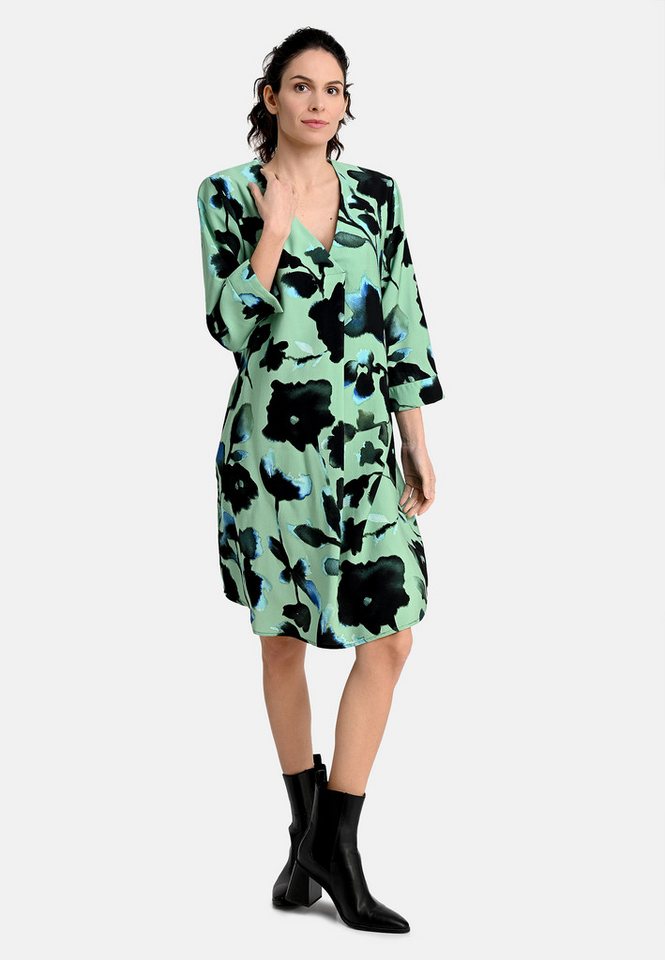 BICALLA Midikleid Kleid mit Blüten-Print in Mint/Schwarz (1-tlg) von BICALLA