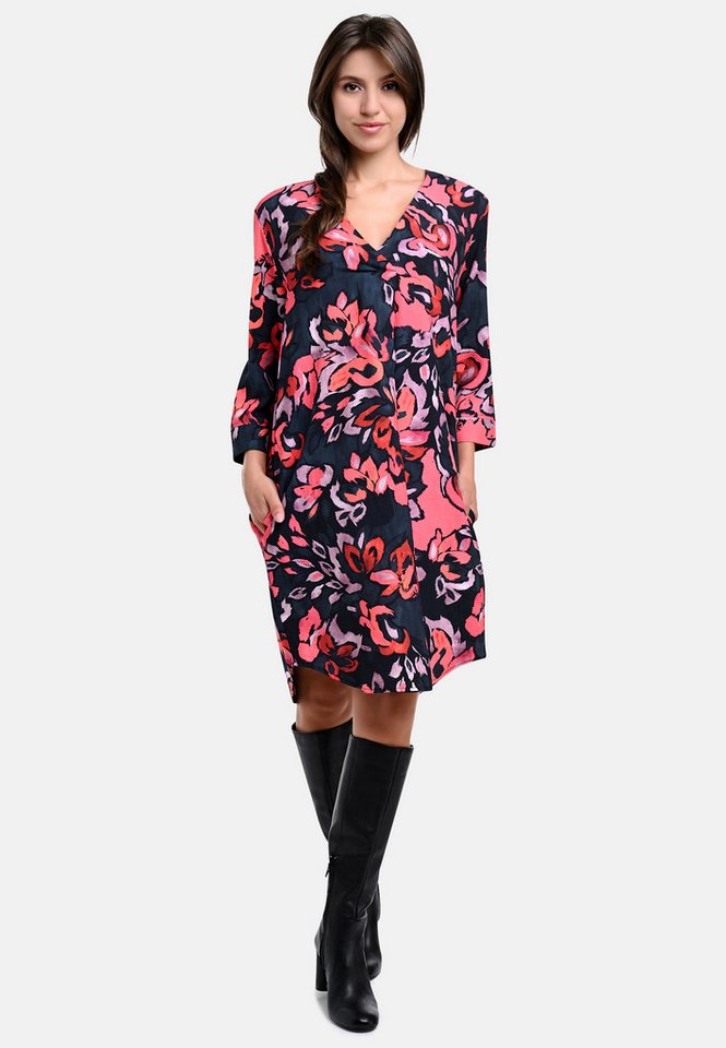 BICALLA Midikleid Kleid mit Blüten-Print in Rot/Schwarz (1-tlg) von BICALLA