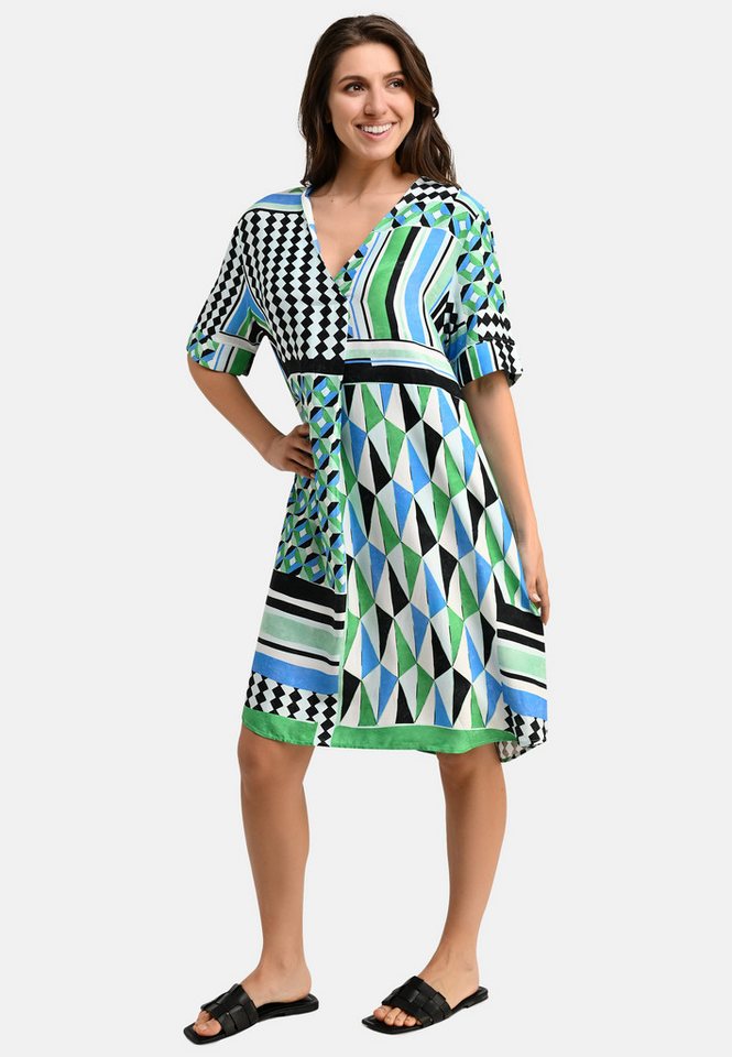 BICALLA Midikleid Kleid mit Grafik-Print in Blau/Grün (1-tlg) von BICALLA