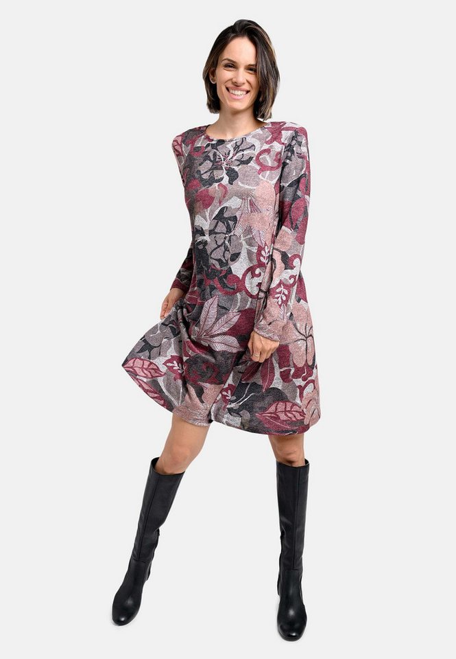 BICALLA Midikleid Kleid mit floralem Print in Bordeaux/Braun (1-tlg) von BICALLA