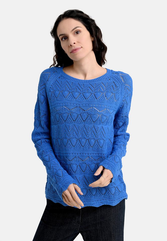 BICALLA Strickpullover Ajour-Strickpullover in Blau (1-tlg) von BICALLA