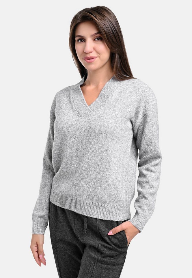 BICALLA Strickpullover Strickpullover in Hellgrau (1-tlg) von BICALLA