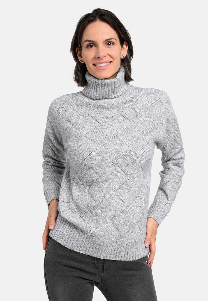 BICALLA Strickpullover Strickpullover in Hellgrau (1-tlg) von BICALLA
