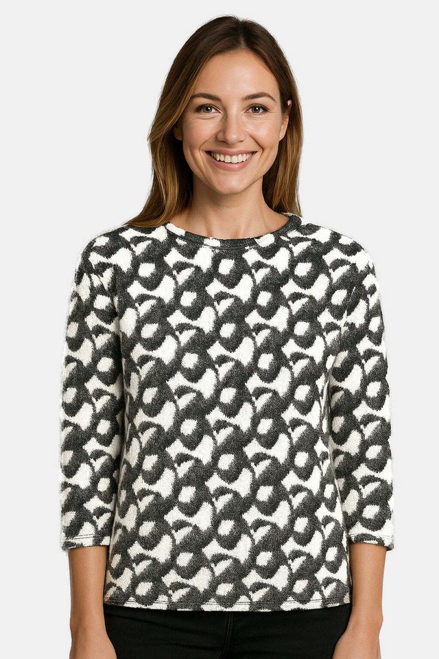 BICALLA T-Shirt Shirt mit grafischem Muster in Anthrazit/Weiß (1-tlg) von BICALLA