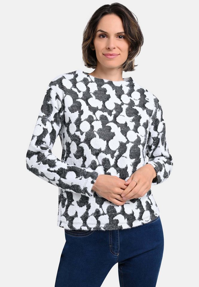 BICALLA T-Shirt Shirt mit grafischem Muster in Anthrazit/Weiß von BICALLA