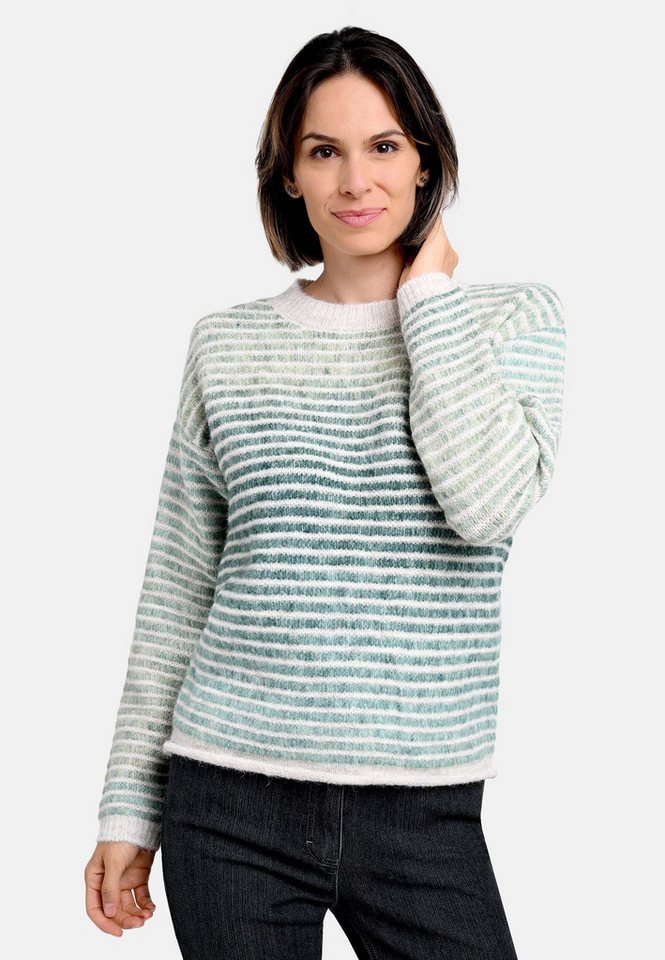 BICALLA T-Shirt Strickpullover mit Streifen in Grün/Sand von BICALLA
