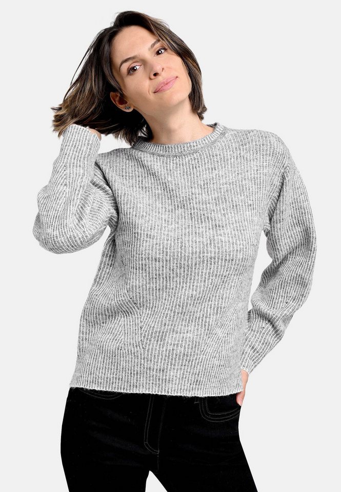 BICALLA T-Shirt Strickpullover mit Streifen in Hellgrau von BICALLA