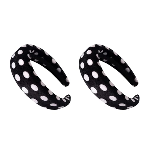 BICI Haarreif Dirndl Samt Haarreif Geflochten Samt (schwarze Punkte) von BICI