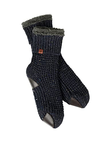 BICKLEY+MITCHELL Men's Chunky Knit with Soft Teddy Lining 1062-20-9-33 Slipper Sock, Navy, One Size von BICKLEY+MITCHELL