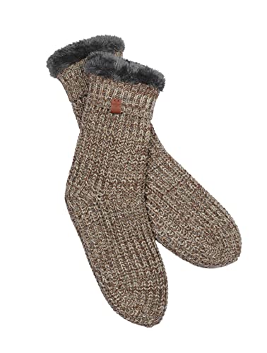 BICKLEY+MITCHELL Men's Multicolor with Faux-Fur Lining 1004-20-11-140 Slipper Sock, Brown Twist, One Size von BICKLEY+MITCHELL