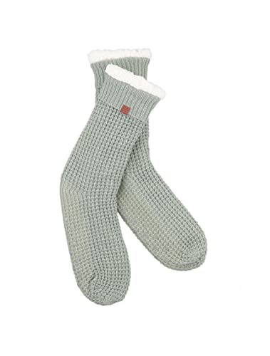 BICKLEY+MITCHELL Women's Basic Waffle with Soft Lining Slipper Sock, Seagreen, ONE Size von BICKLEY+MITCHELL