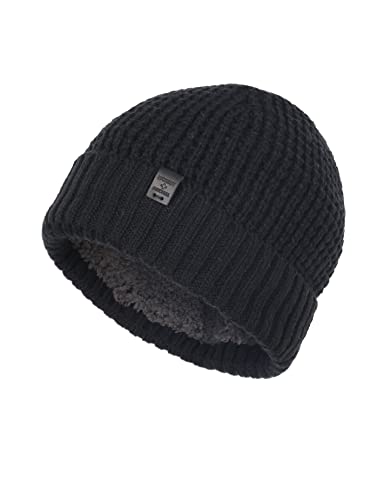 BICKLEY + MITCHELL Men's Waffle 2 Color Knit Teddy Beanie Hat, Black, Einheitsgröße von BICKLEY + MITCHELL