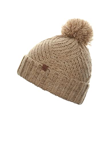 BICKLEY + MITCHELL Women's Chunky Knit Pom Womens 2024-01-9-115 Beanie Hat, BEIGE Twist, One Size von BICKLEY + MITCHELL