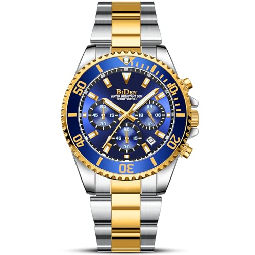 BIDEN Herren Analog Japanisches Quarzwerk Uhr mit Edelstahl Armband 163_SML von BIDEN