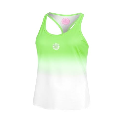 BIDI BADU Mädchen Tank-Top Crew Gradiant Junior Tank Neongrün-Weiß 140 von BIDI BADU