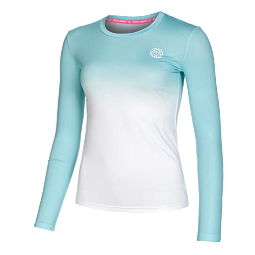 BIDI BADU Damen Crew Gradiant Longsleeve - Aqua, White, Größe:L von BIDI BADU