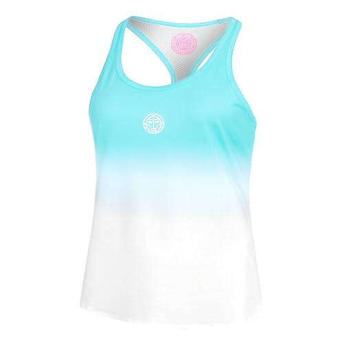 BIDI BADU Damen Crew Gradiant Tank - Aqua, White, Größe:L von BIDI BADU