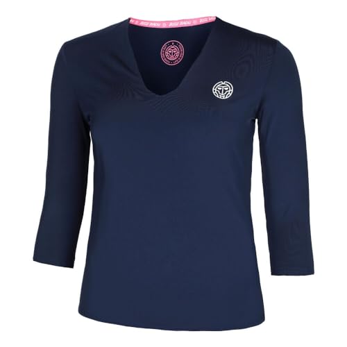 BIDI BADU Damen Crew V-Neck Longsleeve - Dark Blue, Größe:L von BIDI BADU