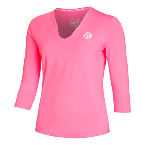 BIDI BADU Damen Crew V-Neck Longsleeve - pink, Größe:L von BIDI BADU