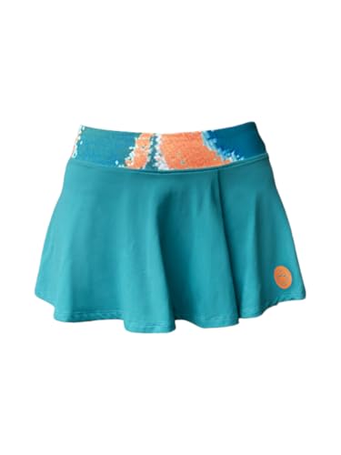 BIDI BADU Damen Rock Melbourne 2025 Printed Wavy Skort Petrol-Orange S von BIDI BADU
