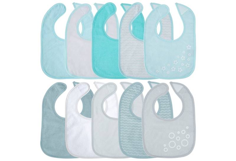 BIECO Lätzchen Bieco Baby Lätzchen 10er Pack Baby Lätzchen Wasserdicht Schlabberlatz von BIECO