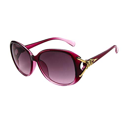 BIEDONGDA Klassisch Polarisierte Sonnenbrille für Damen Oval Brille Retro Getönte Brillen UV400 Schutz Frauensonnenbrille mit Acetat Rahmen, L von BIEDONGDA