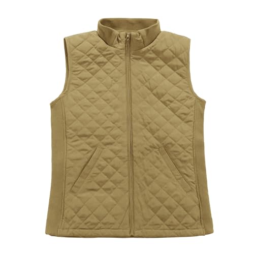 BIENZOE Damen Ärmellos Geringes Gewicht Weste Tan 2XL von BIENZOE