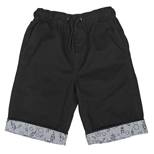 BIENZOE Jungen Baumwolle Köper Elastisch Taille Short Schwarz Größe 4 von BIENZOE