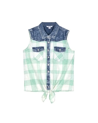 BIENZOE Mädchen Baumwolle Blusen Grün 12(DE 10-11 Jahre) von BIENZOE