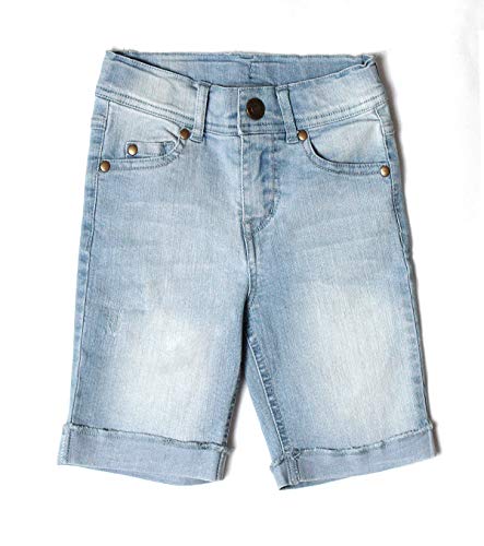 BIENZOE Mädchen Baumwolle Dehnbar Jeans-Shorts Rein Blau 12 von BIENZOE