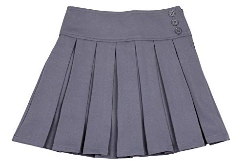 BIENZOE Mädchen Dauerhaft Teflon Dehnbar Schuluniformen Gefalteter Röcke grau 6X von BIENZOE