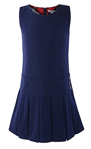 BIENZOE Mädchen Dehnbar Hightech Langlebiges Kleider Marine 12 von BIENZOE