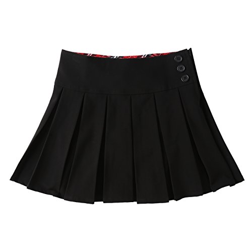 BIENZOE Mädchen Schule Plissee Röcke Schwarz Größe 16(12-13 Jahre) von BIENZOE