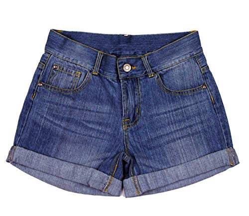 BIENZOE Mädchen Jean Shorts Dark Denim 9 von BIENZOE