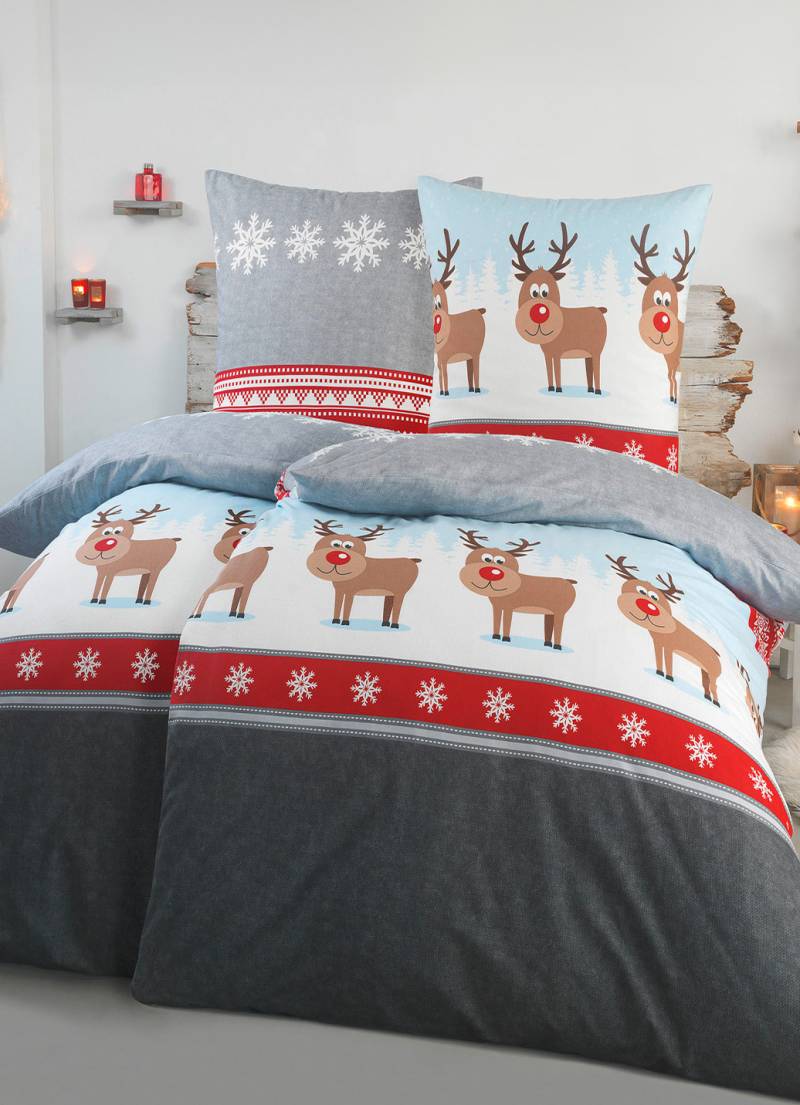 Bettwäsche-Garnitur, Größe 115 (80/80 cm + 155/220 cm), Multicolor von BIERBAUM