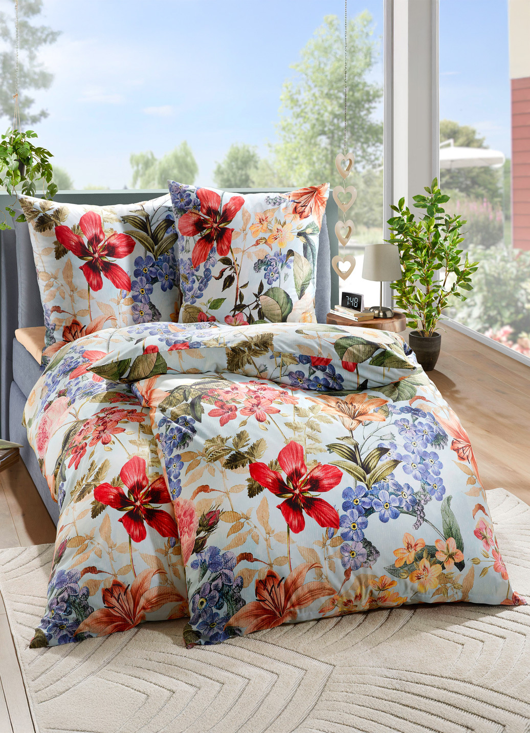 Bettwäsche-Garnitur aus 100% Baumwolle, Größe 112 (80/80 cm + 135/200 cm), Multicolor von BIERBAUM